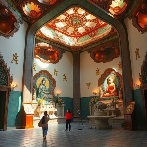 “华彩万象——石窟艺术沉浸体验”在佛光山佛陀纪念馆开展(图2)